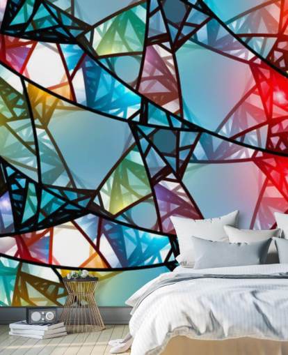 Colourful Abstract Stained Glass Window Wallpaper