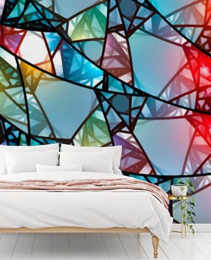 Kleurrijk abstract glasraambehang Kleurrijk abstract glasraambehang