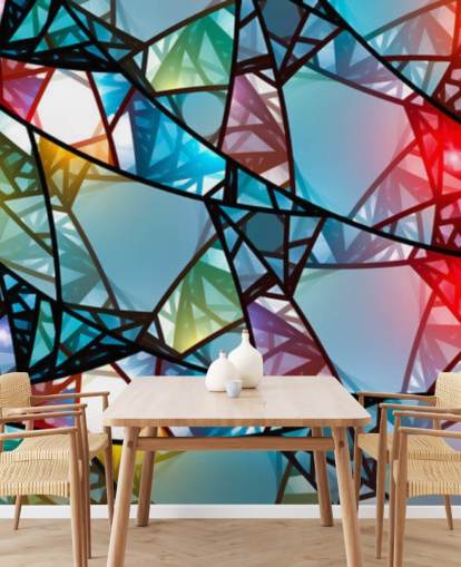 Farverige abstrakt farvede glas vindue tapet Farverige abstrakt farvede glas vindue tapet