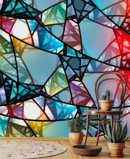 Bunte abstrakte Glasfenster Tapete Bunte abstrakte Glasfenster Tapete