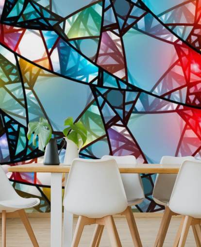 Papel pintado de vidrieras abstractas de colores