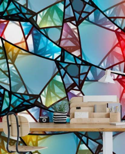 Colourful Abstract Stained Glass Window Wallpaper