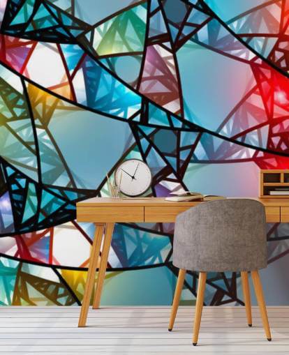 Colourful Abstract Stained Glass Window Wallpaper