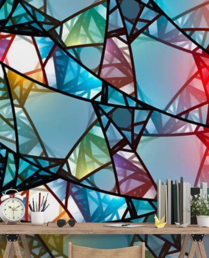 Colourful Abstract Stained Glass Window Wallpaper