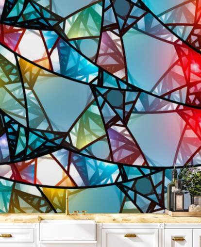 Farverige abstrakt farvede glas vindue tapet Farverige abstrakt farvede glas vindue tapet