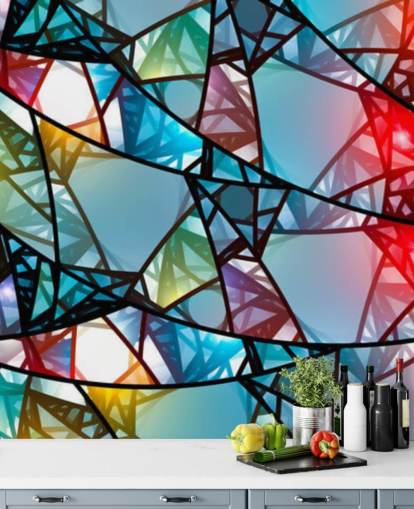 Colourful Abstract Stained Glass Window Wallpaper