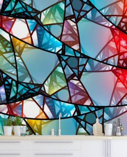 Colourful Abstract Stained Glass Window Wallpaper
