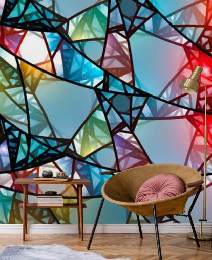Colourful Abstract Stained Glass Window Wallpaper