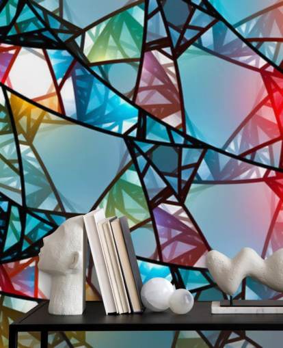 Papel pintado de vidrieras abstractas de colores