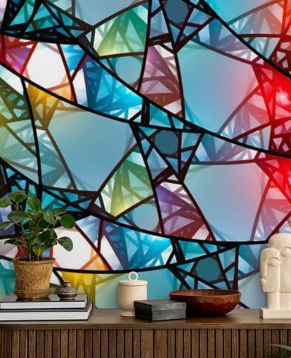 Colourful Abstract Stained Glass Window Wallpaper