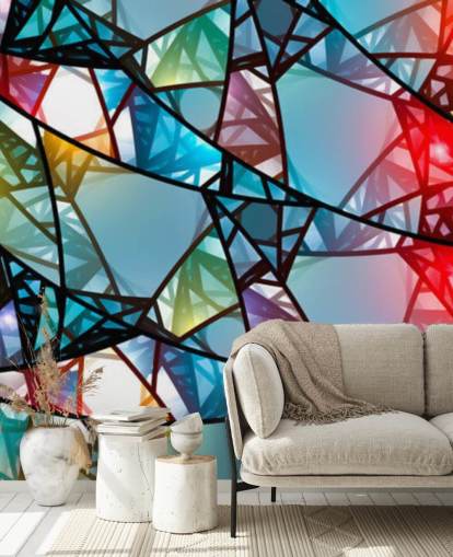 Colourful Abstract Stained Glass Window Wallpaper