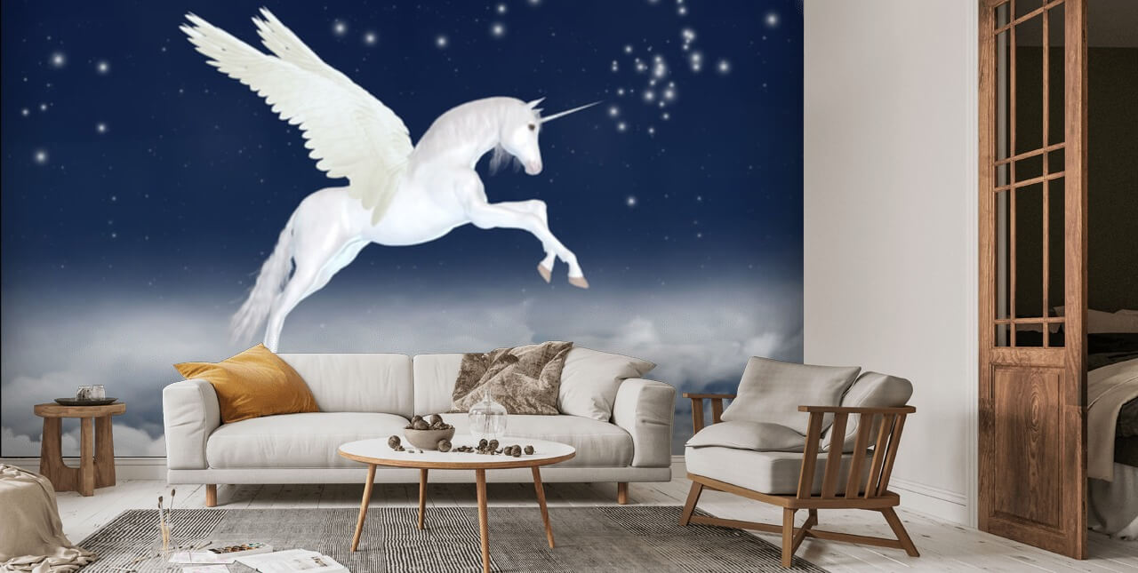 Papier peint Licorne dans le ciel | Wallsauce FR