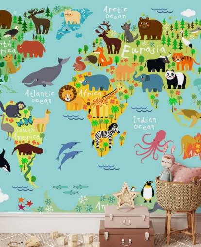 Animal World Map Baggrund 