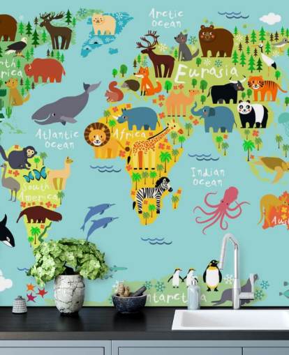 Fondo de pantalla de Animal World Map 