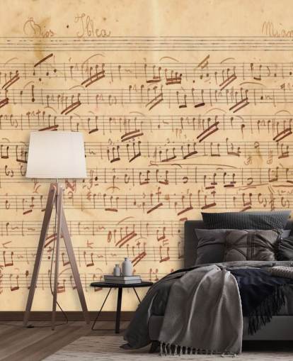 Decorazione murale con spartiti musicali antichi Decorazione murale con spartiti musicali antichi