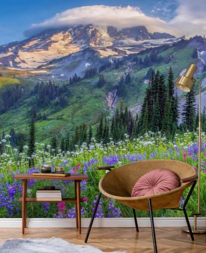 Papier Peint Fresque Fleurs sauvages du Mont Rainier