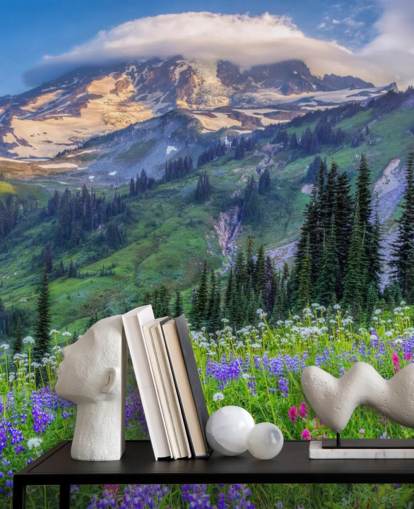 Papel pintado Flores silvestres del monte Rainier