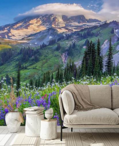 Papel pintado Flores silvestres del monte Rainier Papel pintado Flores silvestres del monte Rainier