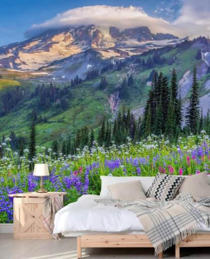 Mt Rainier Wildblumen Fototapete Mt Rainier Wildblumen Fototapete