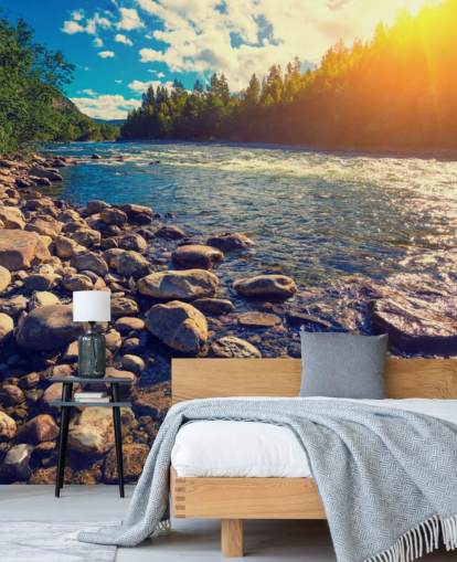 Mural de papel de parede de Mountain Valley Norway