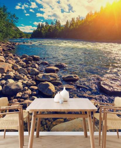 Carta da parati murale con Mountain Valley, Norvegia