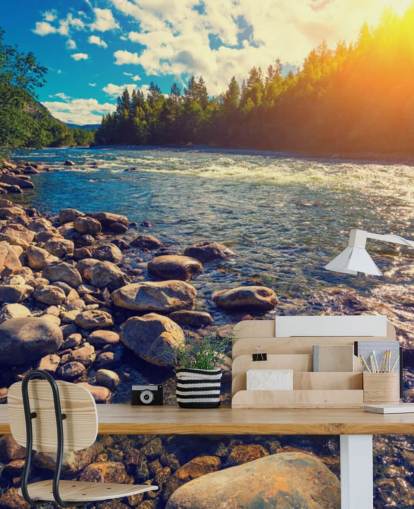 Carta da parati murale con Mountain Valley, Norvegia