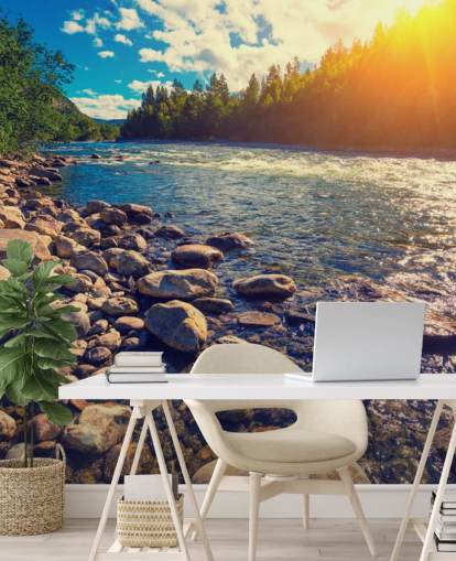 Mural de papel pintado Mountain Valley Norway Mural de papel pintado Mountain Valley Norway