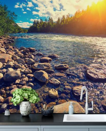 Mural de papel pintado Mountain Valley Norway