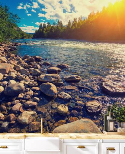 Tapeten-Wandbild „Mountain Valley Norway“