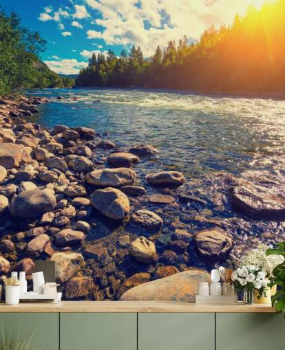 Mural de papel de parede de Mountain Valley Norway