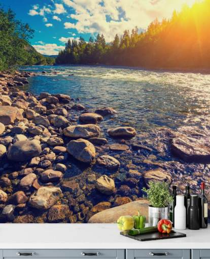 Mural de papel pintado Mountain Valley Norway