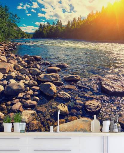 Mural de papel de parede de Mountain Valley Norway