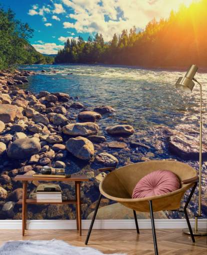 Mural de papel pintado Mountain Valley Norway