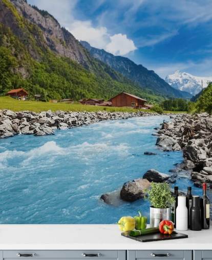 Swiss Landskap Bakgrunn Mural Swiss Landskap Bakgrunn Mural