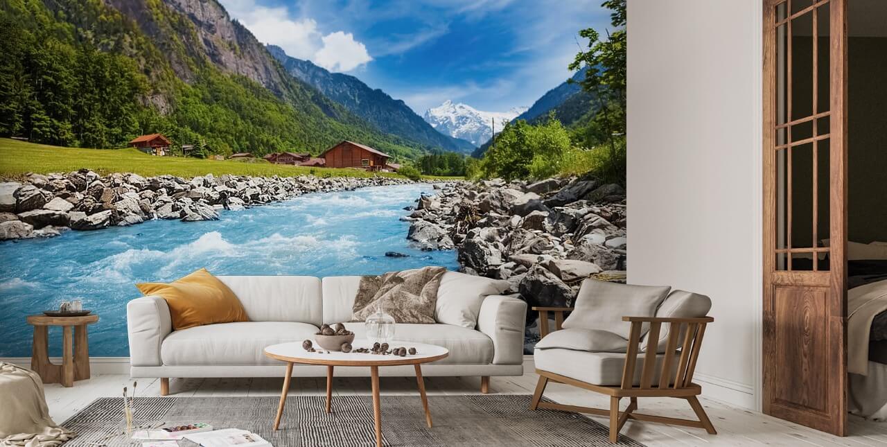 Swiss Landscape Wallpaper Mural | Wallsauce US
