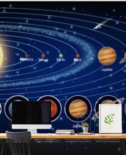 Solar System Planets with Detail Wallpaper Mural