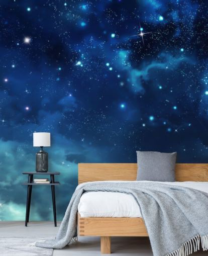 dunkelblauer Nachthimmel-Tapetentapete namens Beautiful Nightly Sky für Schlafzimmer