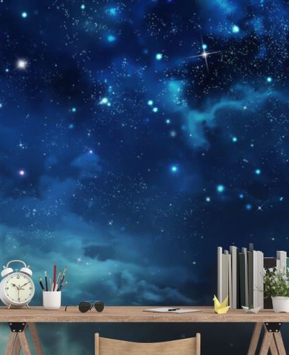 dark blue night sky wallpaper mural called Beautiful Nightly Sky for bedrooms dark blue night sky wallpaper mural called Beautiful Nightly Sky for bedrooms