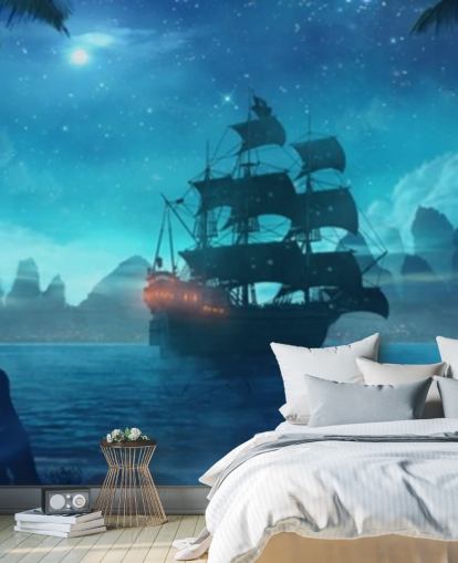 blue beach at night wallpaper