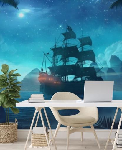 blue beach at night wallpaper