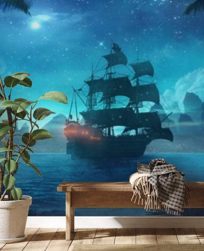 blue beach at night wallpaper