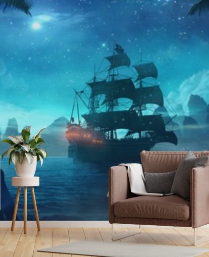 fond d'écran bleu plage la nuit