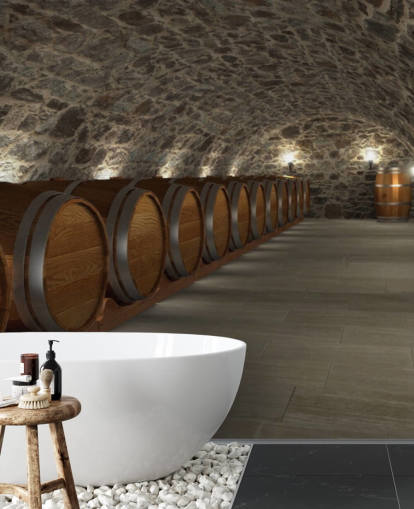 brown and grey 3d wine cellar wallpaper mural called Cave à Vin for cellars and kitchens brown and grey 3d wine cellar wallpaper mural called Cave à Vin for cellars and kitchens