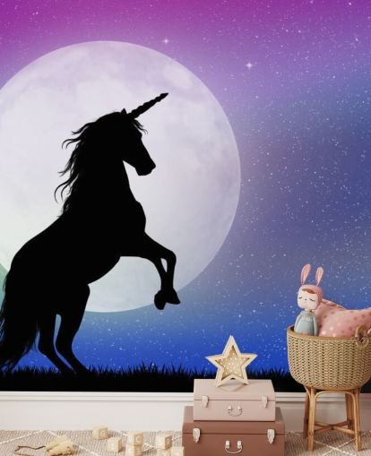Unicorn in the Moonlight Mural Unicorn in the Moonlight Mural