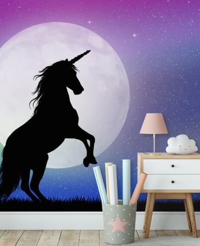 Unicorn in the Moonlight Mural