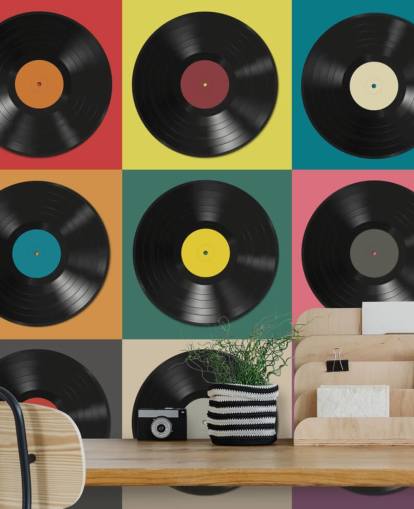 Bunte Vinyl-Schallplatten