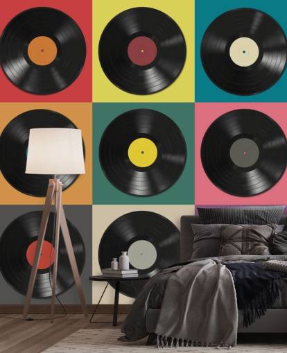 Carta da parati colorata in vinile