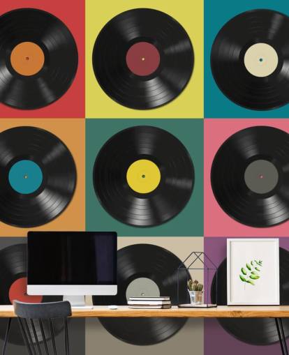 Bunte Vinyl-Schallplatten