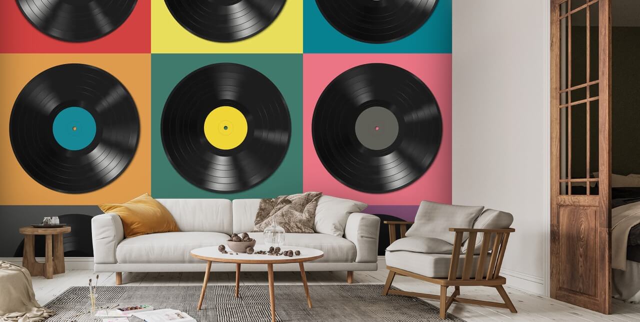 Colourful Vinyl Records Wallpaper