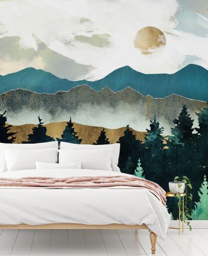 SpaceFrog Designs Wandbild mit Waldnebel
